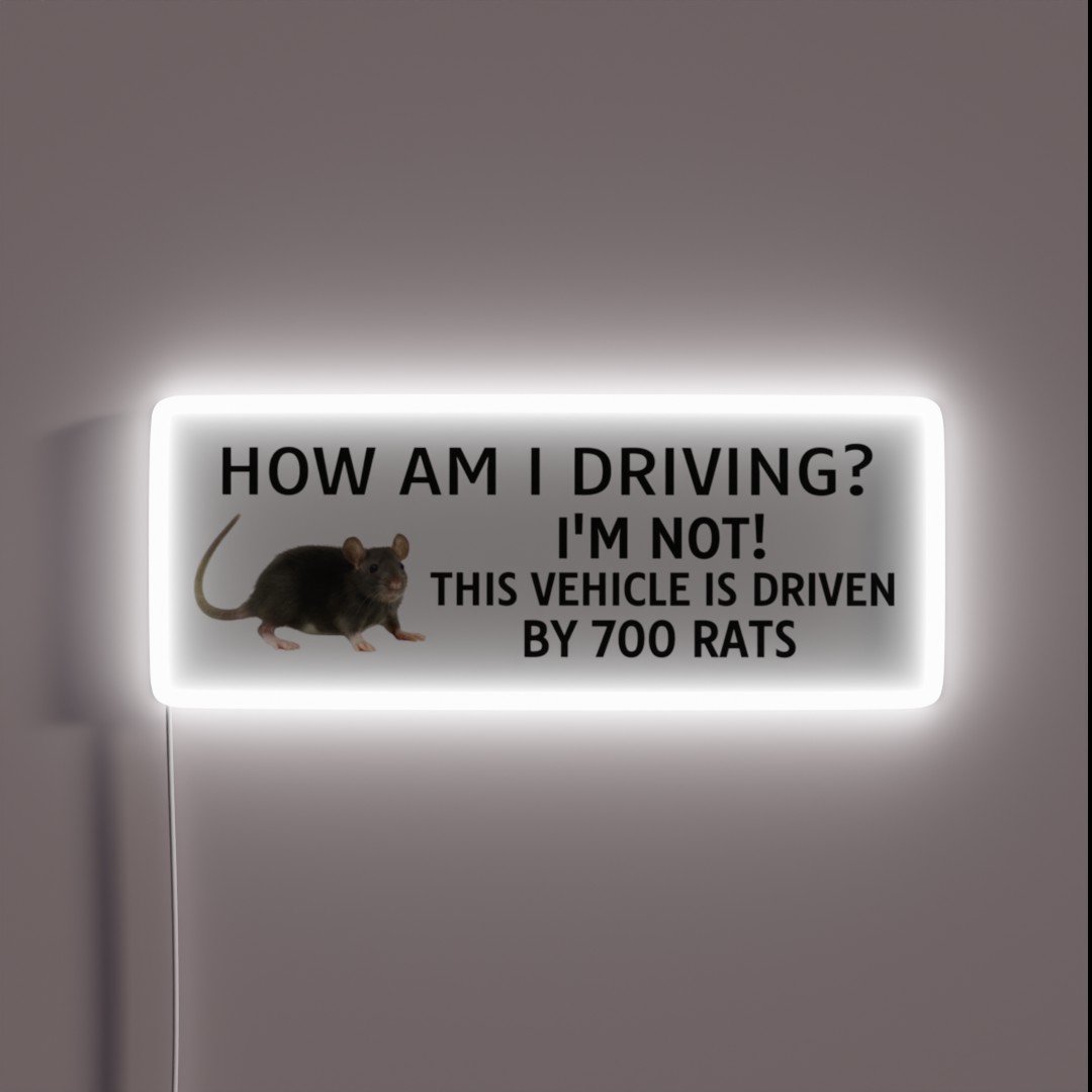 How Am I Driving Bumper RGB Neon Sign How Am I Driving Bumper RGB Neon Sign