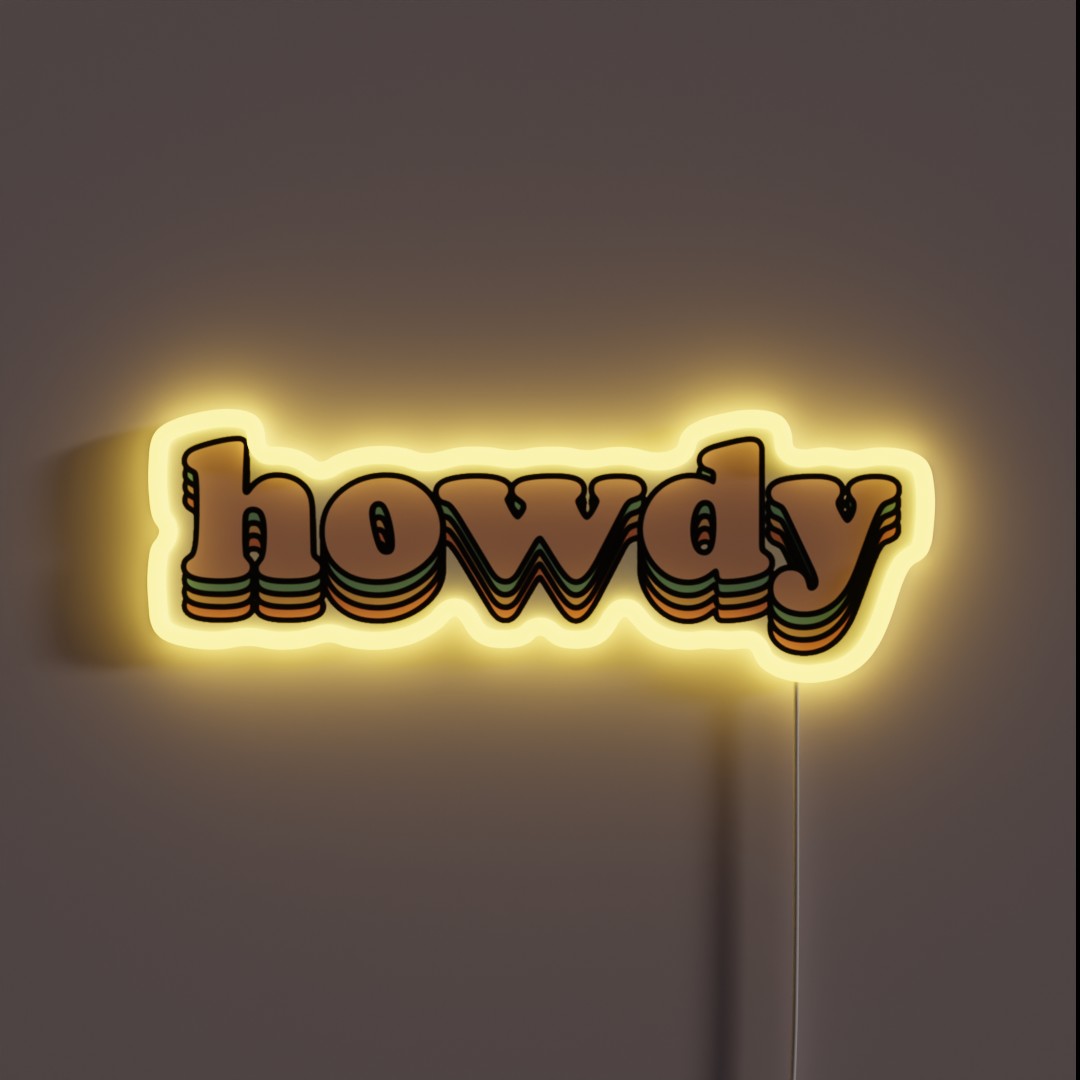 Howdy RGB Neon Sign Howdy RGB Neon Sign