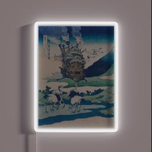 Howl S Castle And Japanese RGB Neon Sign Howl S Castle And Japanese RGB Neon Sign