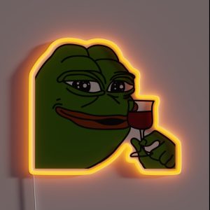 HQ Pepe Drinking Wine RGB Neon Sign