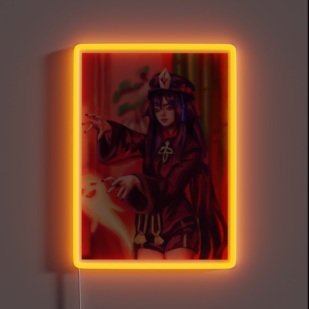 Hu Tao Genshin Impact Anime Fan Art RGB Neon Sign Hu Tao Genshin Impact Anime Fan Art RGB Neon Sign