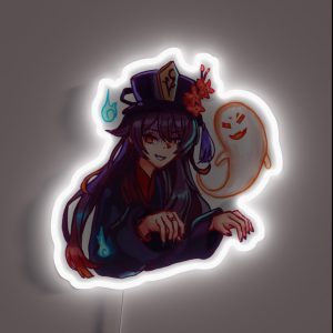 Hu Tao Genshin Impact Scary Fan Art RGB Neon Sign Hu Tao Genshin Impact Scary Fan Art RGB Neon Sign