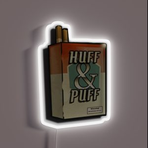 Huff And Puff Cigarette Carton RGB Neon Sign