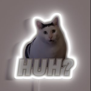 Huh Cat Meme Huh RGB Neon Sign