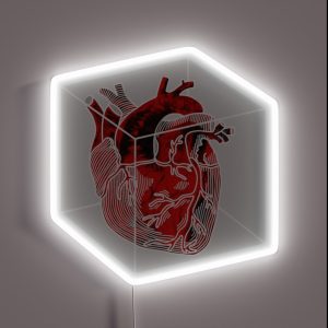 Human Heart In A White Cube RGB Neon Sign Human Heart In A White Cube RGB Neon Sign