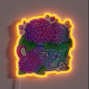 Hydrangea Teacup RGB Neon Sign