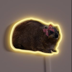 Hyrax Wearing Bow RGB Neon Sign