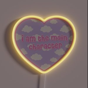 I Am The Main Character Clouds Heart RGB Neon Sign I Am The Main Character Clouds Heart RGB Neon Sign