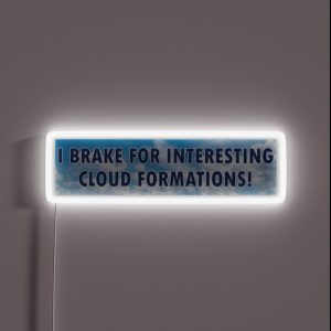 I Brake For Interesting Cloud Formations Funny Bumper RGB Neon Sign
