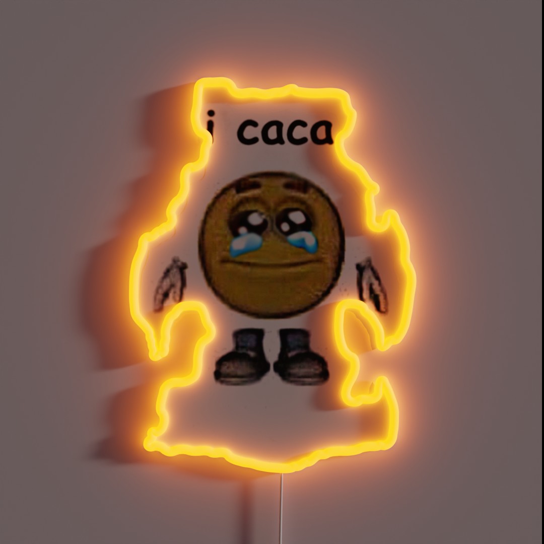 I Caca Cursed Emoji RGB Neon Sign I Caca Cursed Emoji RGB Neon Sign