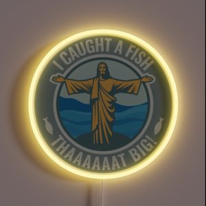 I Caught A Fish That Big Angler S And Fisherman S Saying RGB Neon Sign I Caught A Fish That Big Angler S And Fisherman S Saying RGB Neon Sign