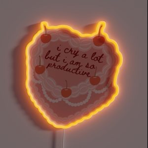 I Cry A Lot But I Am So Productive Vintage Cake RGB Neon Sign