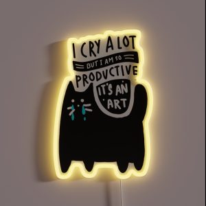 I Cry A Lot Cat Version Cute Ttpd RGB Neon Sign