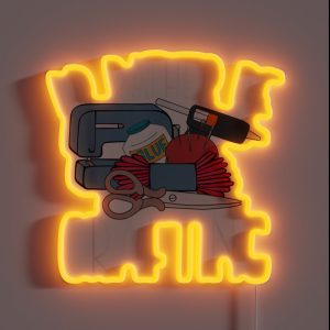 I D Rather Be Crafting Sewing Craft Seamstress RGB Neon Sign