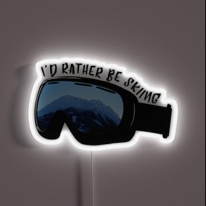I D Rather Be Skiing Goggles RGB Neon Sign