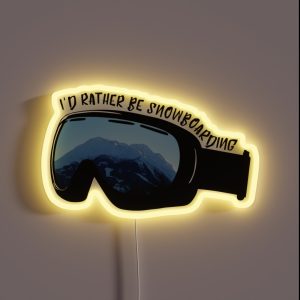 I D Rather Be Snowboarding Goggles RGB Neon Sign I D Rather Be Snowboarding Goggles RGB Neon Sign