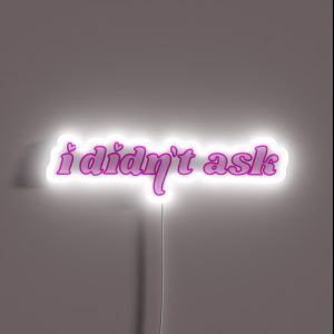 I Didn T Ask Text RGB Neon Sign