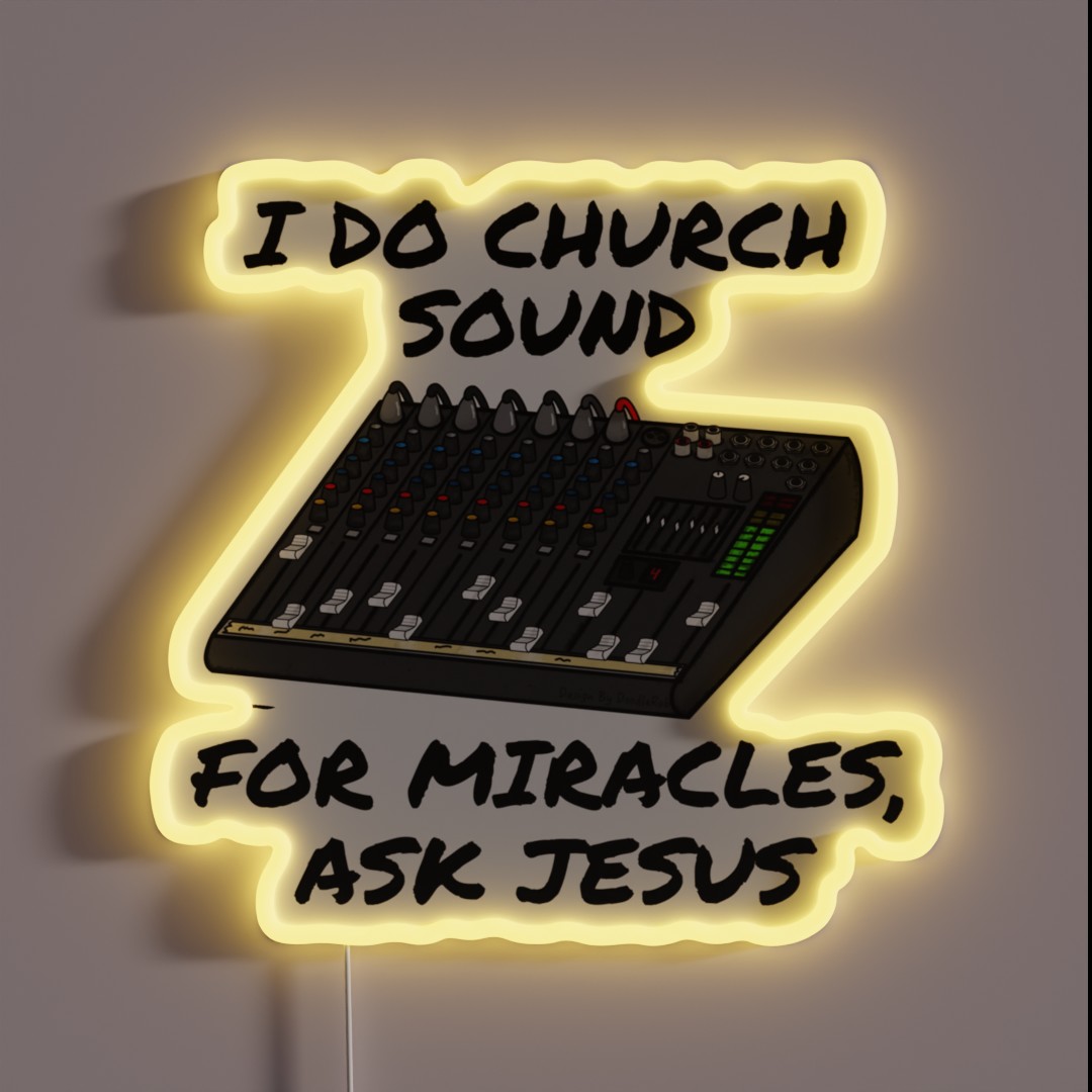 I Do Church Sound For Miracles Ask Jesus RGB Neon Sign I Do Church Sound For Miracles Ask Jesus RGB Neon Sign