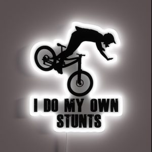 I Do My Own Stunts Funny MTB Mountain Biking Design For Mountain Bikers RGB Neon Sign I Do My Own Stunts Funny MTB Mountain Biking Design For Mountain Bikers RGB Neon Sign