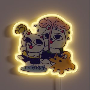 I Draw Some Pastel Nekojiru Playing In The Rain Cat Soup Manga 05 RGB Neon Sign I Draw Some Pastel Nekojiru Playing In The Rain Cat Soup Manga 05 RGB Neon Sign