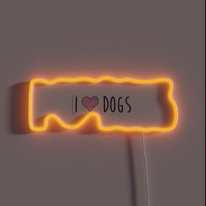 I Heart Dogs RGB Neon Sign