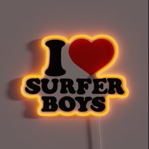 I Heart Surfer Boys RGB Neon Sign I Heart Surfer Boys RGB Neon Sign