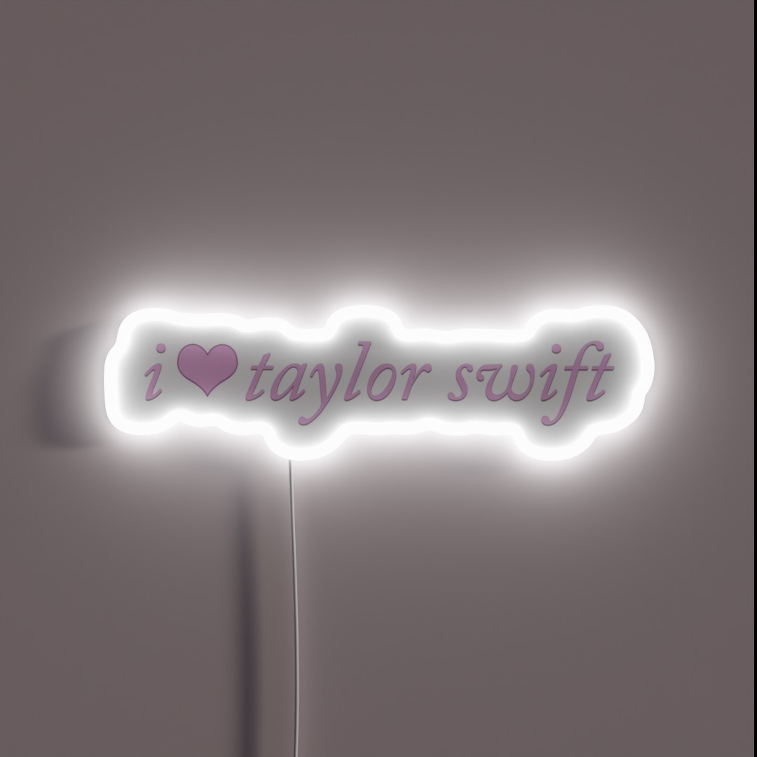 I Heart Taylor Swift Coquette Cute Pink RGB Neon Sign I Heart Taylor Swift Coquette Cute Pink RGB Neon Sign