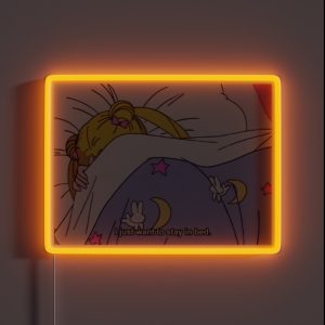 I Just Want To Stay In Bed Sailor Moon Aesthetic Classic RGB Neon Sign