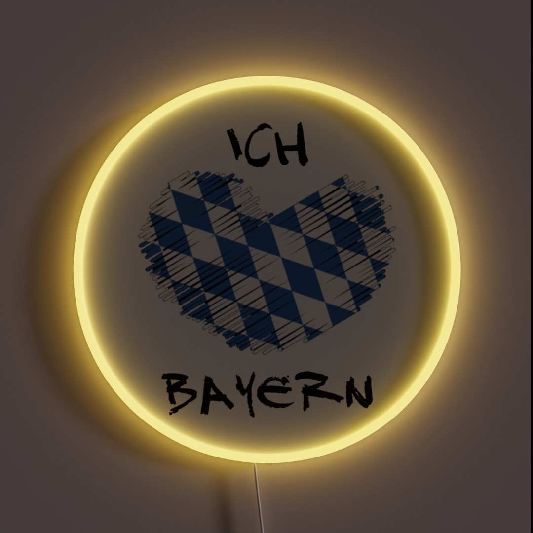 I Love Bavaria Perfect Gift For The German RGB Neon Sign I Love Bavaria Perfect Gift For The German RGB Neon Sign