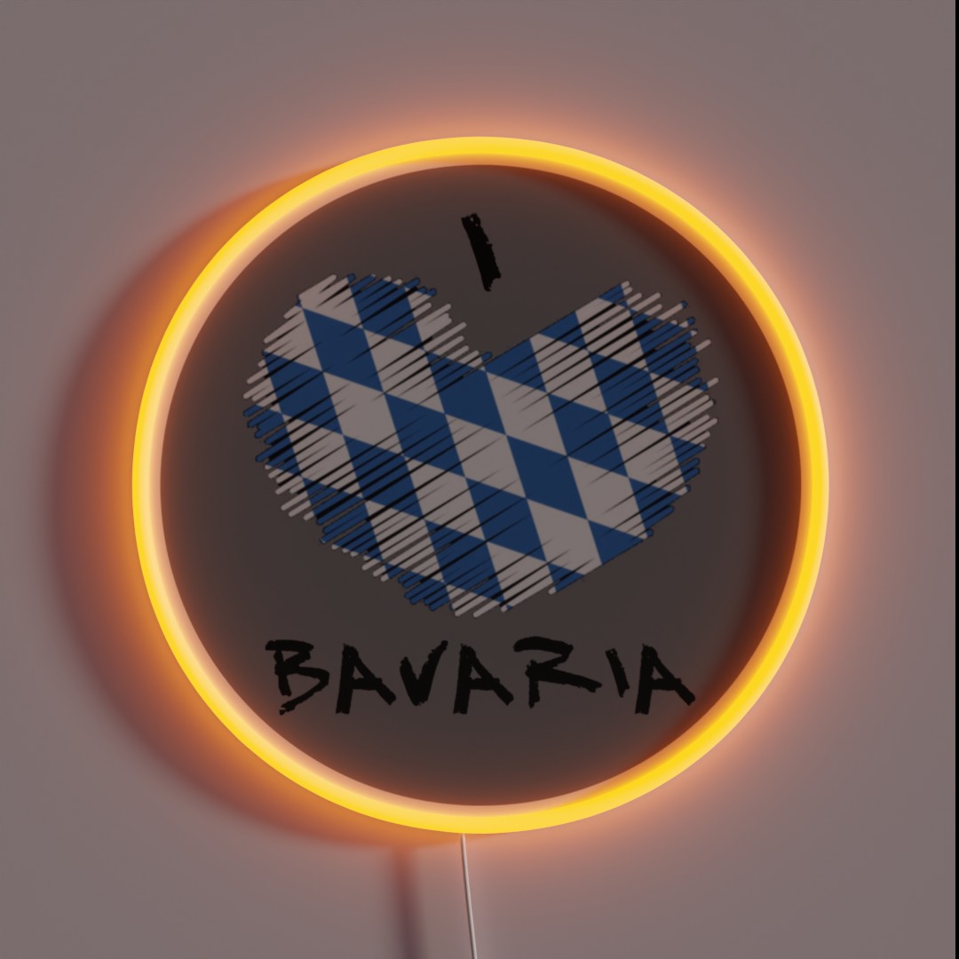 I Love Bavaria RGB Neon Sign I Love Bavaria RGB Neon Sign