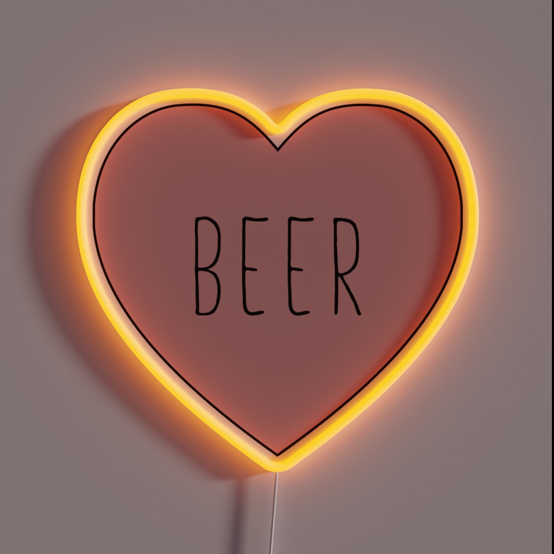 I Love Beer Heart Black Variant RGB Neon Sign I Love Beer Heart Black Variant RGB Neon Sign