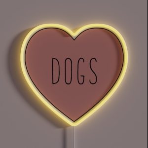 I Love Dogs Heart Dog RGB Neon Sign I Love Dogs Heart Dog RGB Neon Sign