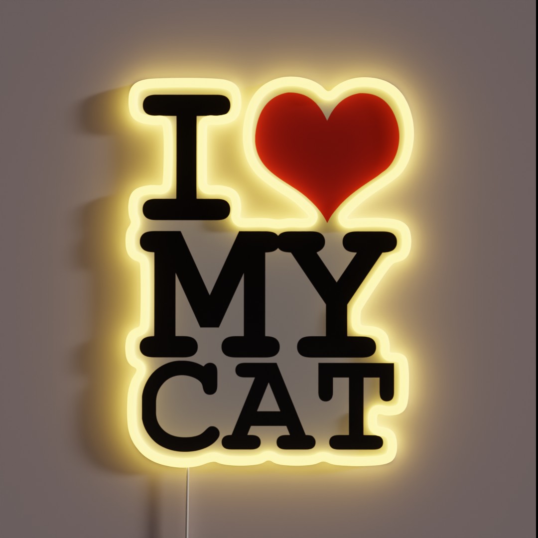 I Love My Cat RGB Neon Sign I Love My Cat RGB Neon Sign