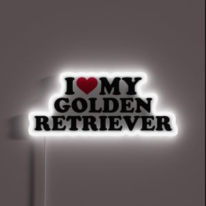 I Love My Golden Retriever RGB Neon Sign