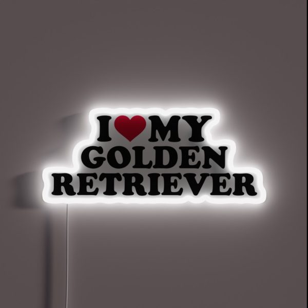 I Love My Golden Retriever RGB Neon Sign