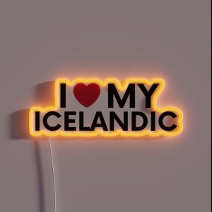 I Love My Icelandic Horse RGB Neon Sign