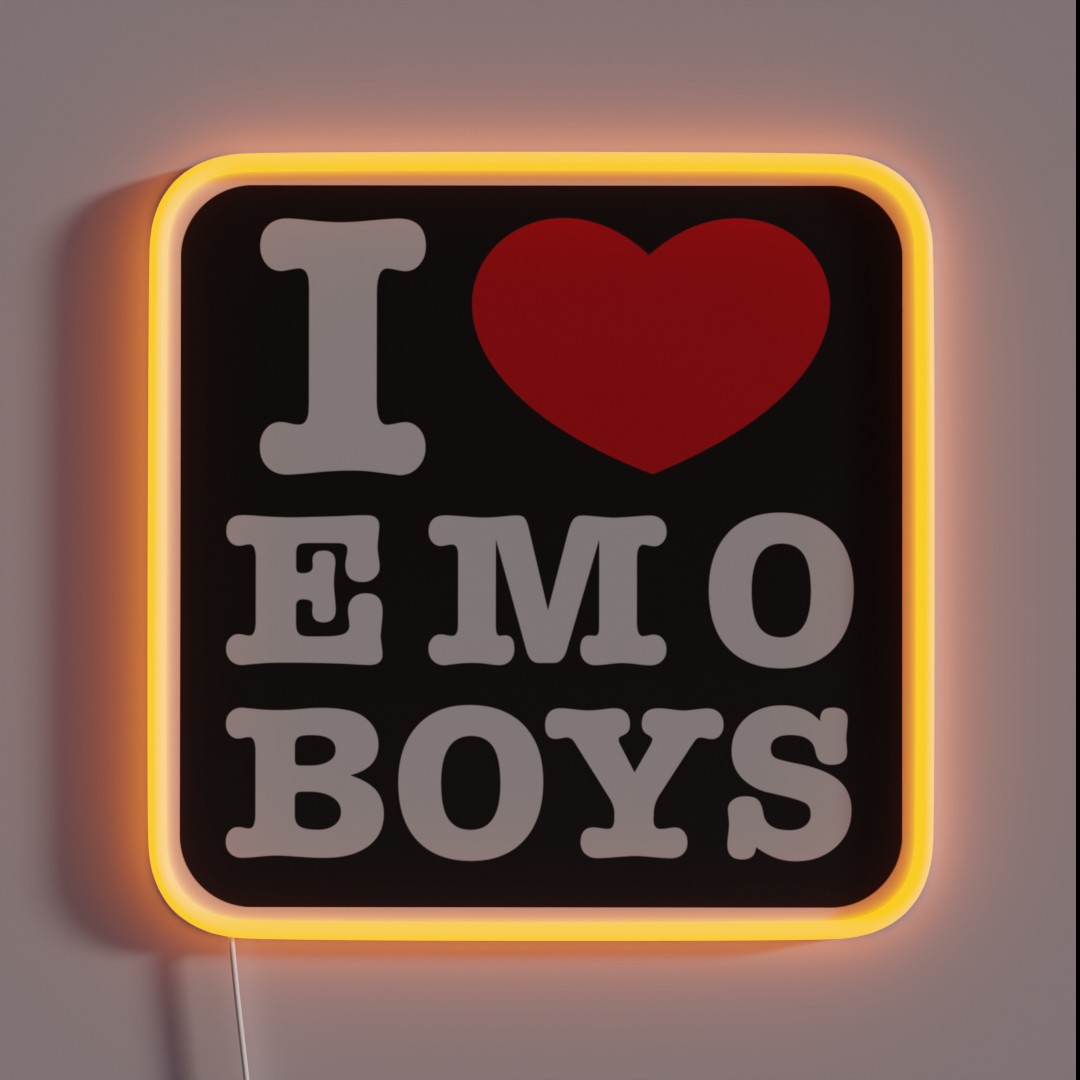 I Love Or Heart Emo Boys In Black RGB Neon Sign I Love Or Heart Emo Boys In Black RGB Neon Sign