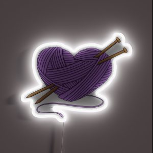 I Love Purple Yarn RGB Neon Sign