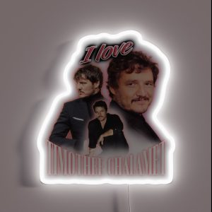 I Love Timothee Chalamet Pedro Pascal Cursed Fan Collage RGB Neon Sign