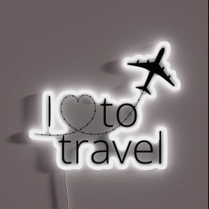 I Love To Travel RGB Neon Sign I Love To Travel RGB Neon Sign