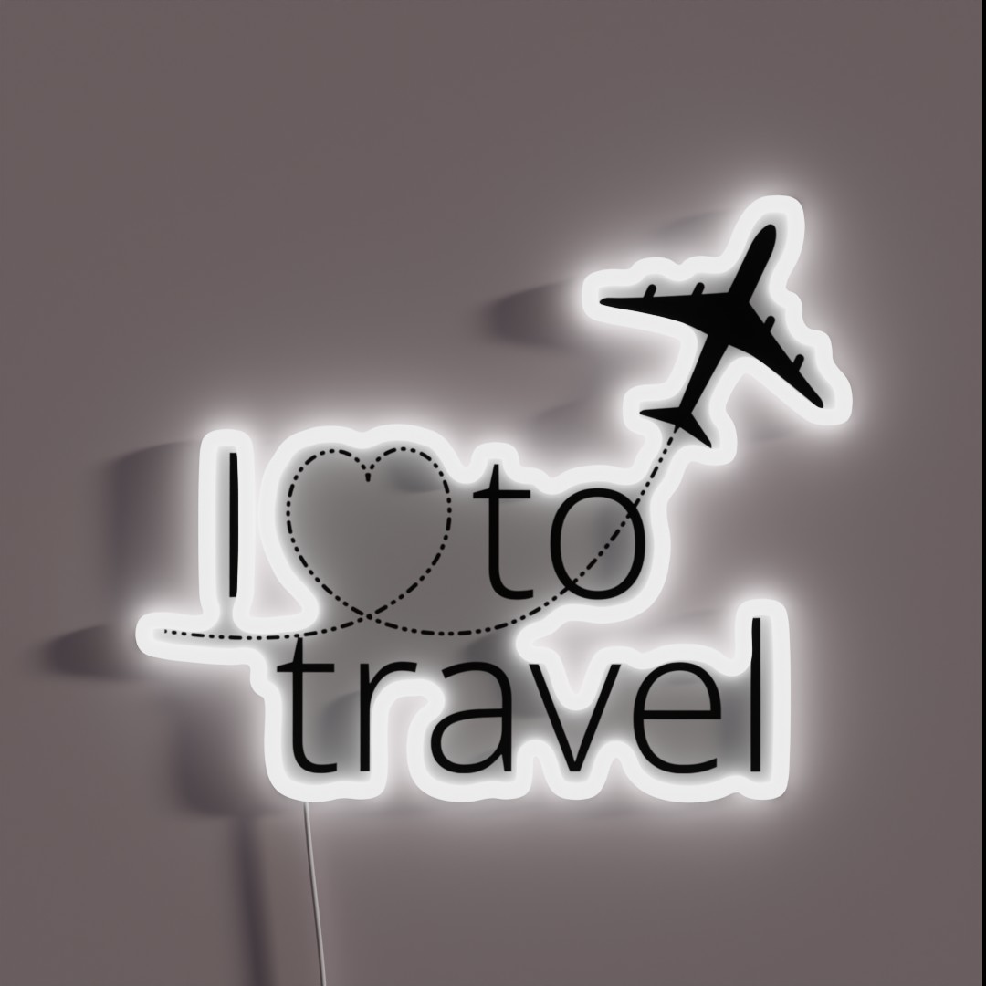 I Love To Travel RGB Neon Sign I Love To Travel RGB Neon Sign