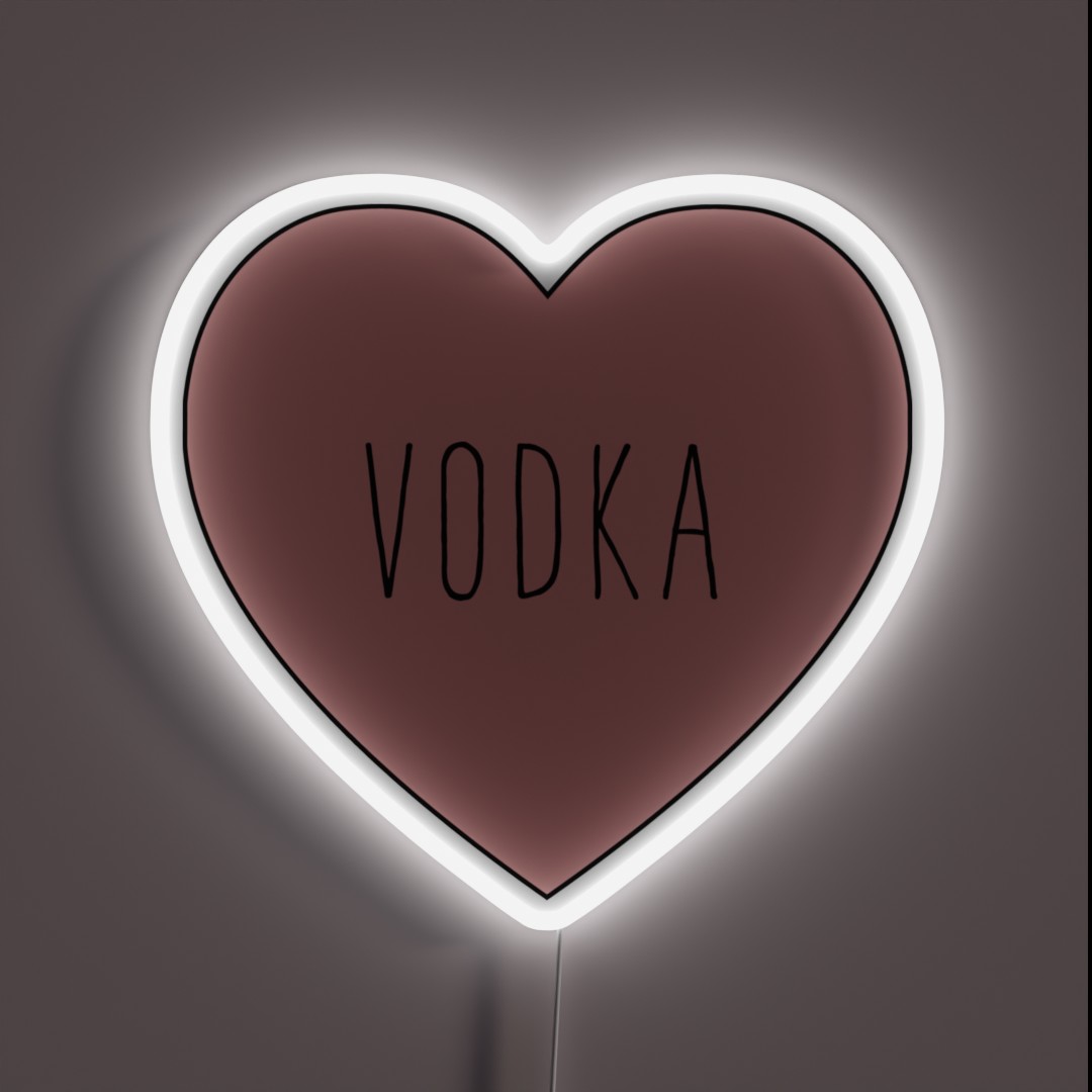 I Love Vodka Heart Black Variant RGB Neon Sign I Love Vodka Heart Black Variant RGB Neon Sign