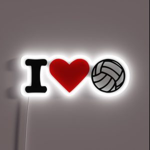 I Love Volleyball RGB Neon Sign I Love Volleyball RGB Neon Sign