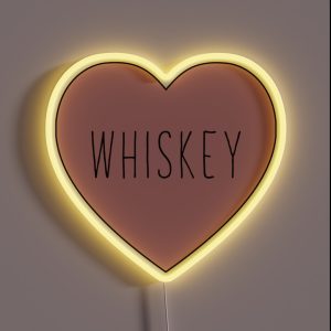 I Love Whiskey Heart Black Variant RGB Neon Sign I Love Whiskey Heart Black Variant RGB Neon Sign