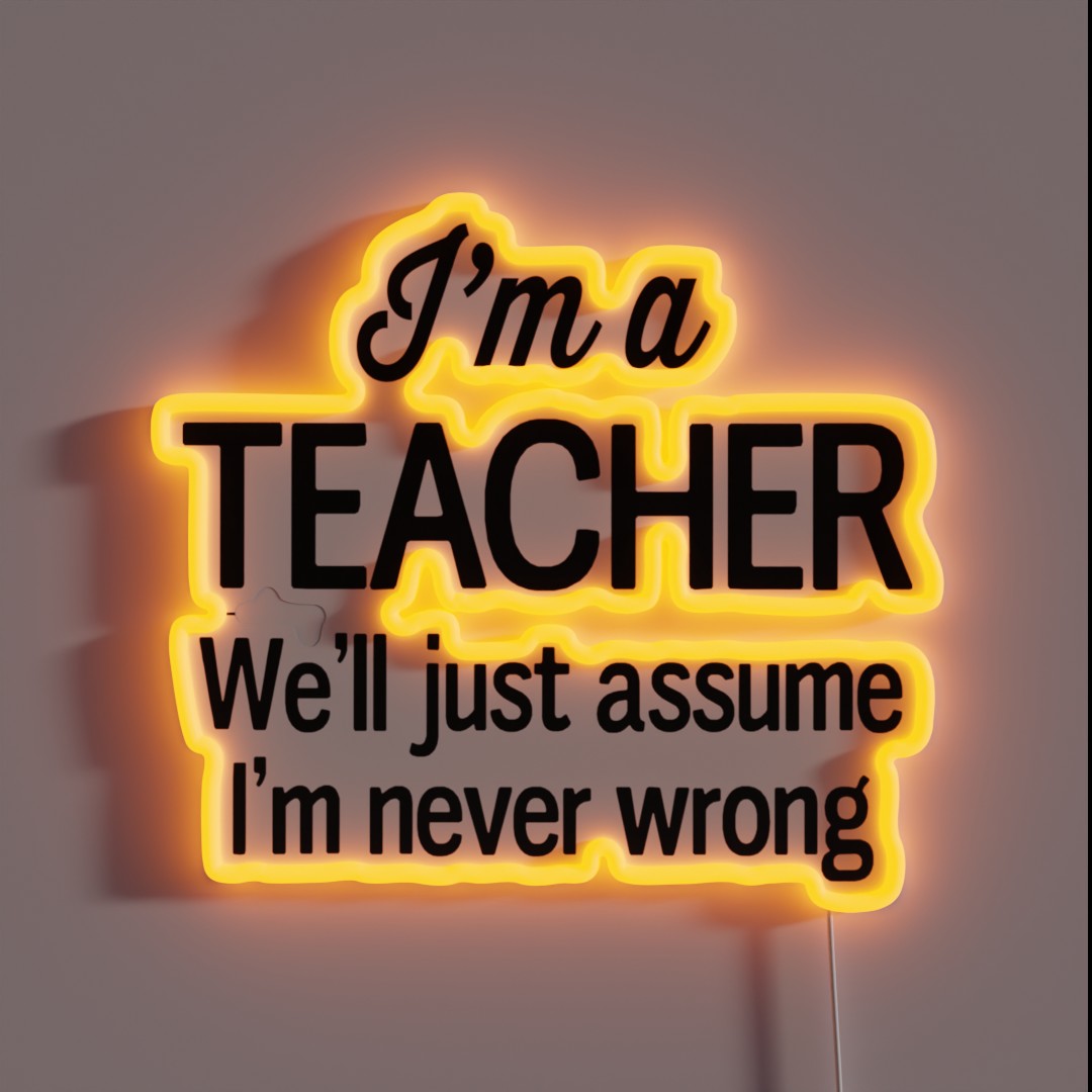 I M A Teacher We Ll Just Assume I M Never RGB Neon Sign I M A Teacher We Ll Just Assume I M Never RGB Neon Sign