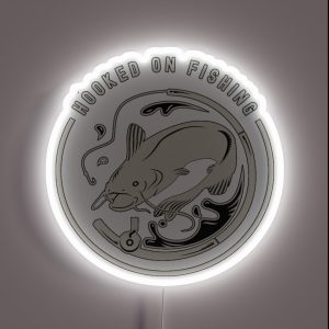 I M Hooked On Fishing Badge1 RGB Neon Sign I M Hooked On Fishing Badge1 RGB Neon Sign