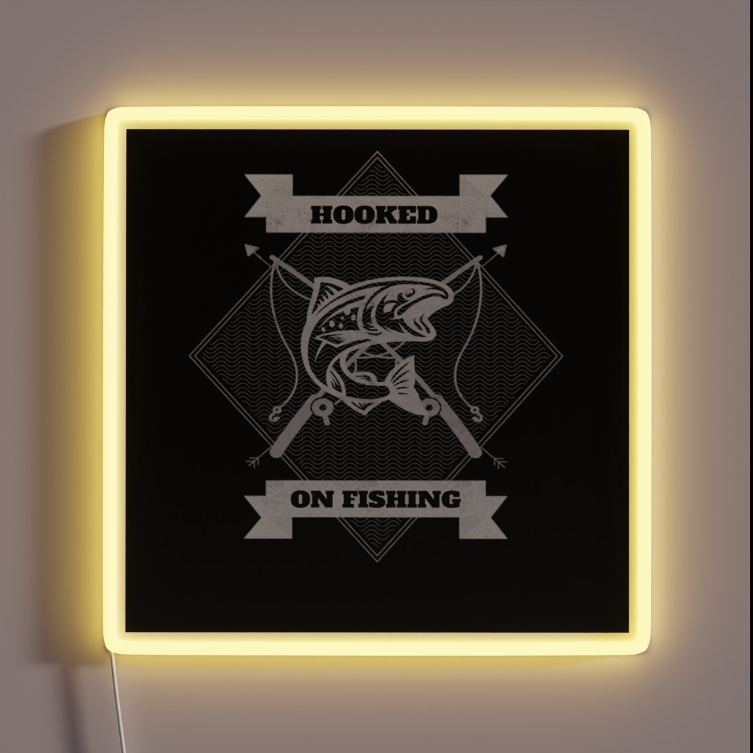 I M Hooked On Fishing White RGB Neon Sign I M Hooked On Fishing White RGB Neon Sign