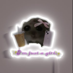 I M Just A Girl Sad Hamster RGB Neon Sign
