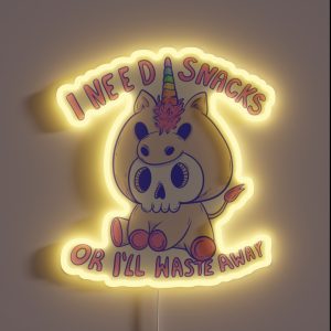 I Need Snacks Or I Ll Waste Away RGB Neon Sign I Need Snacks Or I Ll Waste Away RGB Neon Sign