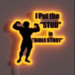 I Put The STUD In BIBLE STUDY RGB Neon Sign I Put The STUD In BIBLE STUDY RGB Neon Sign